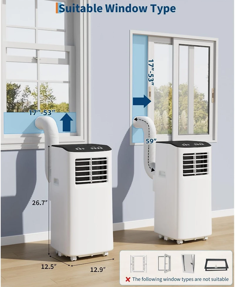 Xo 8,000 Btu Portable 3-in-1 Ac with Remote, Sleep Mode
