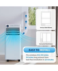 Xo 8,000 Btu Portable Ac, Cooling, Dehumidifier and Fan for Rooms up to 350 Sq. Ft., Remote, Led Display, 1-24H Timer