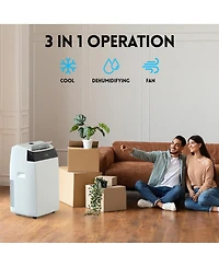 Xo 12,000 Btu Portable Ac for Rooms up to 550 Sq. Ft. with Cooling, Drying and Fan, Eco, Sleep, Led Display, Remote