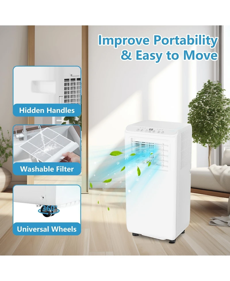 Xo 8,000 Btu Portable Ac, Remote, 24-Hour Timer and Quiet Operation for Bedrooms, Offices and Dorm Rooms, Window Kit