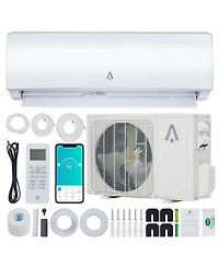 Xo 9000 Btu Mini Split Ac and Heat Pump, 19 SEER2 Inverter, WiFi and Remote Control, Cools 450 Sq. Ft, Installation Kit