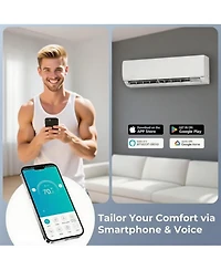 Xo 11500 Btu Mini Split Ac and Heat Pump, 18.5 SEER2 Inverter, WiFi and Alexa, 230V, Quiet, Installation Kit