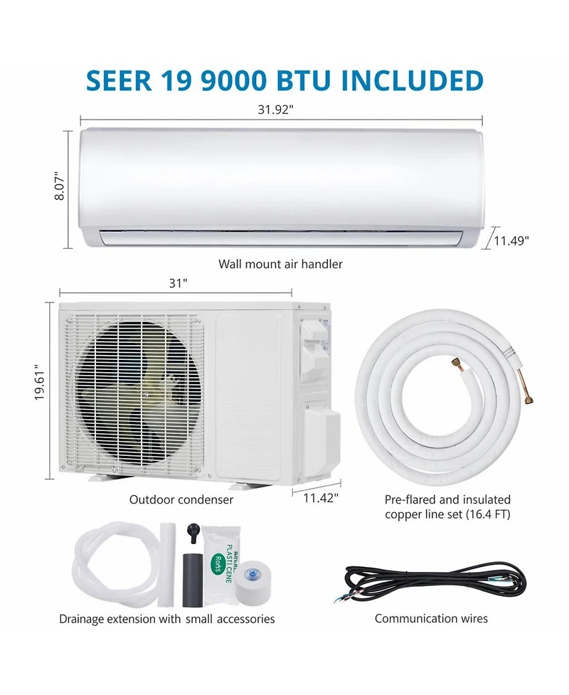 Xo 21 SEER2 12000 Btu Mini Split Ac and Heat Pump, Cools/Heats Up to 750 Sq.Ft, 230v