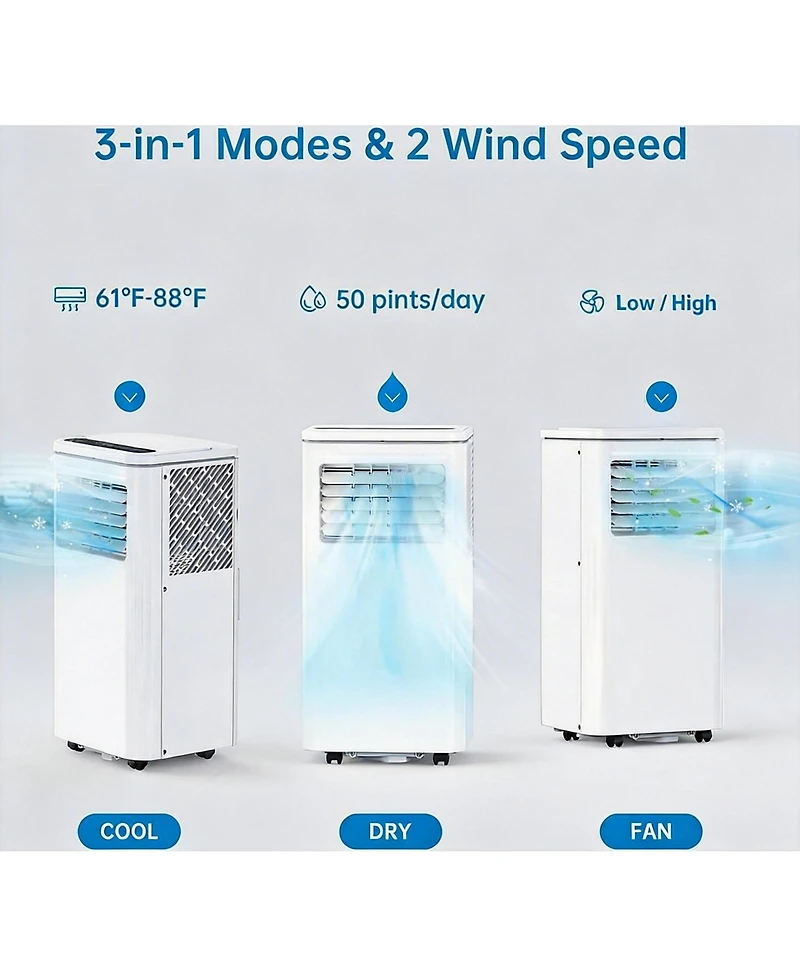 Xo 10000 Btu Portable Air Conditioners, with Cooling, Dehumidifier and Fan