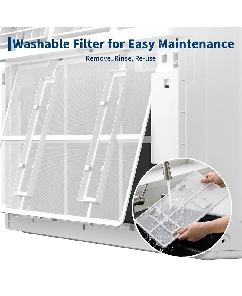 Xo Btu Window Air Conditioner with Remote Control, Cools Rooms Up to Sq. ft. Easy Install Kit, for Bedroom