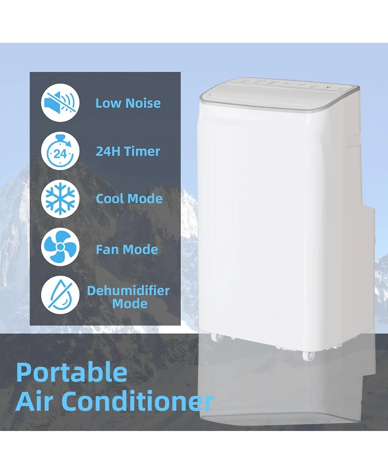 Xo 3-in-1 12,000 Btu Portable Air Conditioner with Dehumidifier, Fan, Remote, Sleep Mode, 24H Timer Cools up to 550 Sq.Ft.