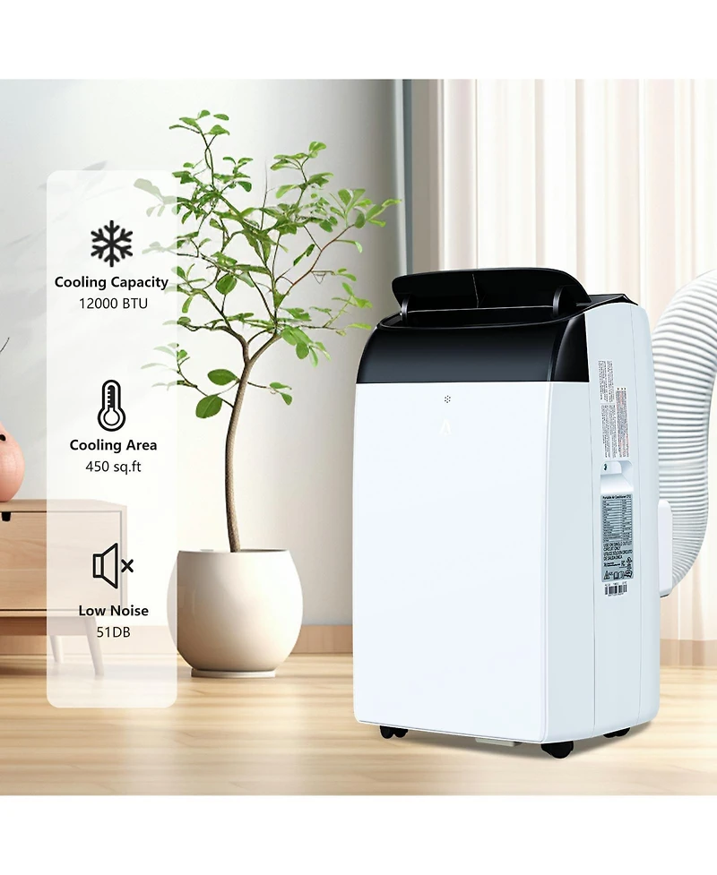 Xo 12000 Btu Portable Air Conditioners with Cooling, Dehumidifying, and Fan Functions for Up to 550 sq. ft. Rooms
