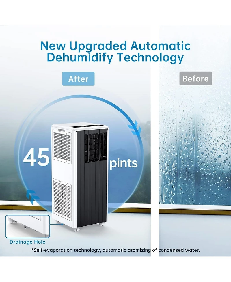 Xo 8000 Btu Portable Air Conditioners, 3 in 1 with Cool, Dry, Fan Modes for Bedroom up to 350 Sq.Ft.