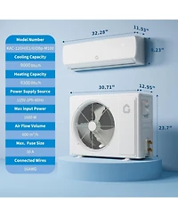 Xo 19 SEER2 9000 Btu Ductless Inverter Mini Split Air Conditioner Cools Room Up to 450 Sq. Ft. V
