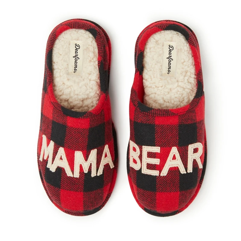 Dearfoams Family Plan Buffalo Check Slipper