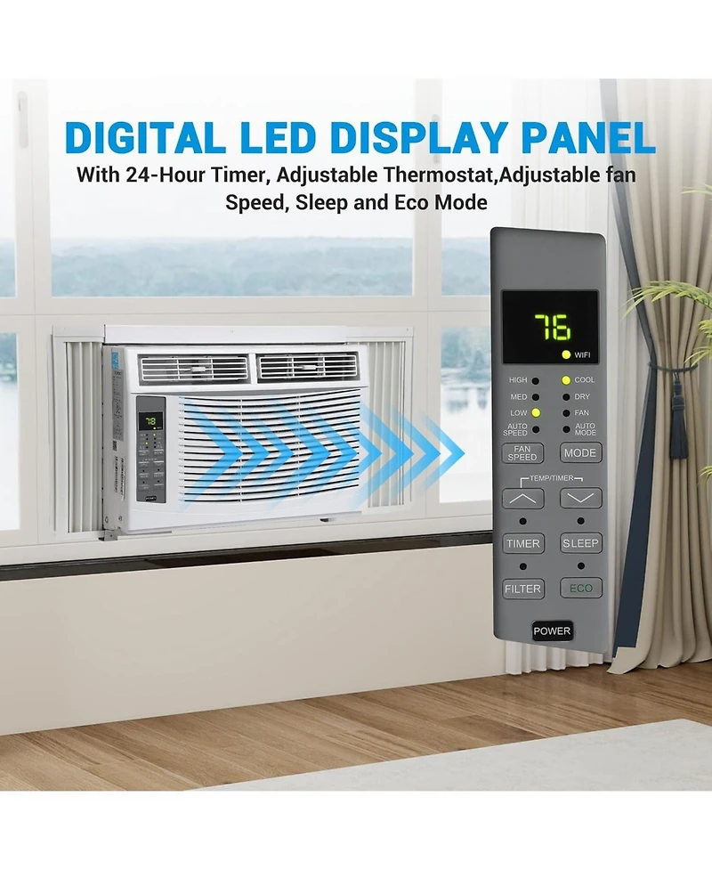 Xo 2 Pack 6000 Btu Smart Window Ac, WiFi and App Control, Quiet 50 dB, Cools 250 Sq. Ft, Remote, Easy Install