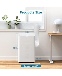 Xo 15000 Btu Portable Air Conditioner for Large Room, Cools Up to 850 Sq. ft. Self-Evaporating, Quiet 53dB Sleep Mode