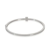 Pre-Owned Tiffany & Co White Gold Diamond Tiffany T Narrow Hinged Bracelet