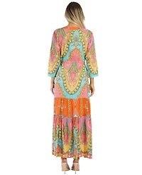 La Moda Clothing Women's Club Tropical Paisley Maxi Resort Dress