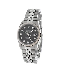 Pre-Owned Rolex Oyster Perpetual Datejust Automatic Watch in Stainless Steel and Gold with Diamond Markers 36mm