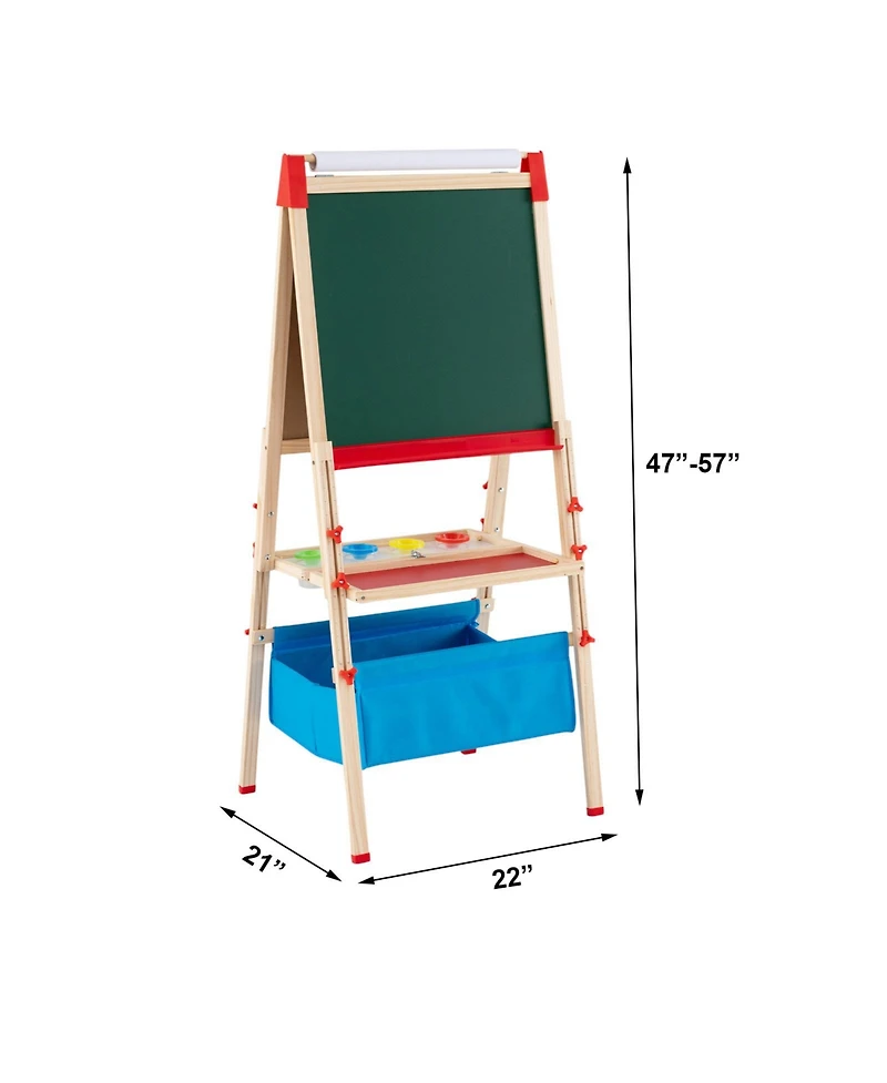 Slickblue Kids Easel Foldable Double Sided with Magnetic Chalkboard