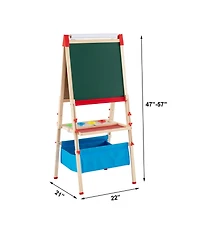 Slickblue Kids Easel Foldable Double Sided with Magnetic Chalkboard