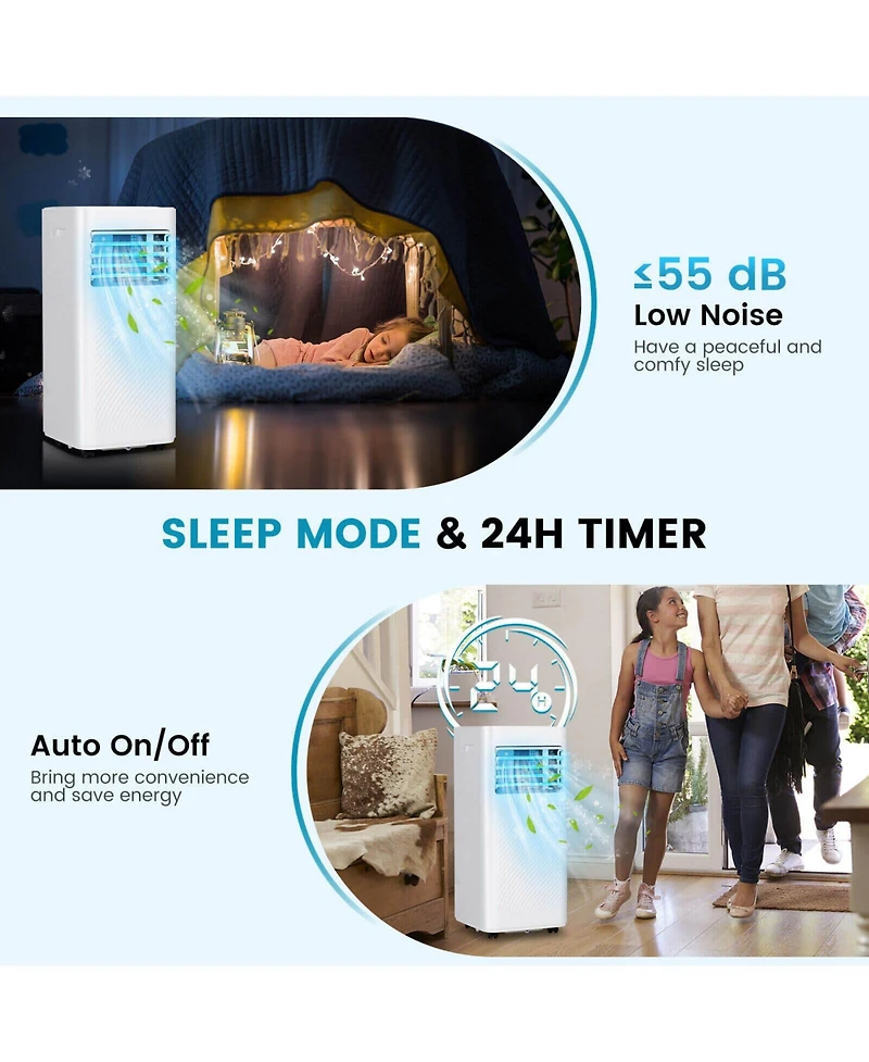 Ecooso 10000 Btu(Ashrae) Portable Air Conditioner with 4 Modes