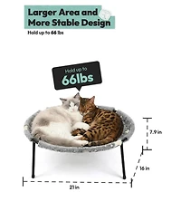 Ltmate Elevated Cat Bed,Glow-in-The-Dark Fabric for Large Indoor Cats, Breathable Cover