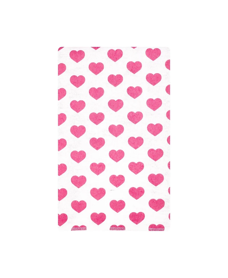 Hudson Baby Girl Cotton Poly Flannel Burp Cloths Bundle, Cloudy Rainbow