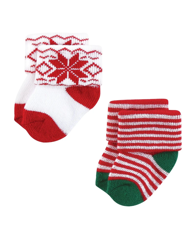 Hudson Baby Infant Cotton Rich Newborn and Terry Socks 12-Pack