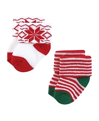 Hudson Baby Infant Cotton Rich Newborn and Terry Socks 12-Pack