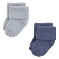 Hudson Baby Boys Cotton Rich Newborn and Terry Socks 12-Pack
