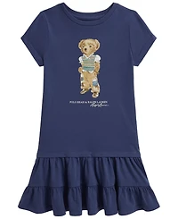 Polo Ralph Lauren Girls' 2T-6X Bear Tiered Short-Sleeve Jersey Dress