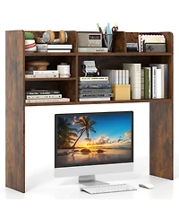 Gymax 3 Tier Desktop Bookshelf with 6 Shelves Desk Organizer for Computer
