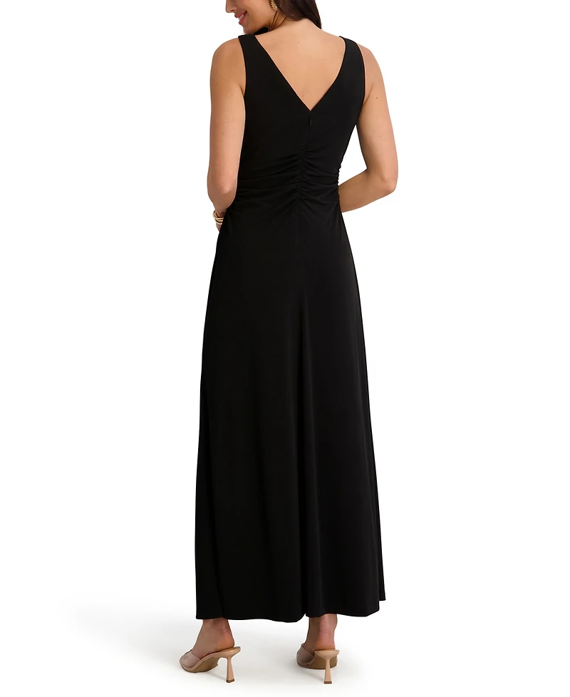 kensie Women's Draped Cowlneck Sleeveless Maxi Dress