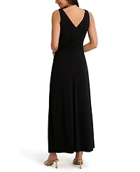 kensie Women's Draped Cowlneck Sleeveless Maxi Dress