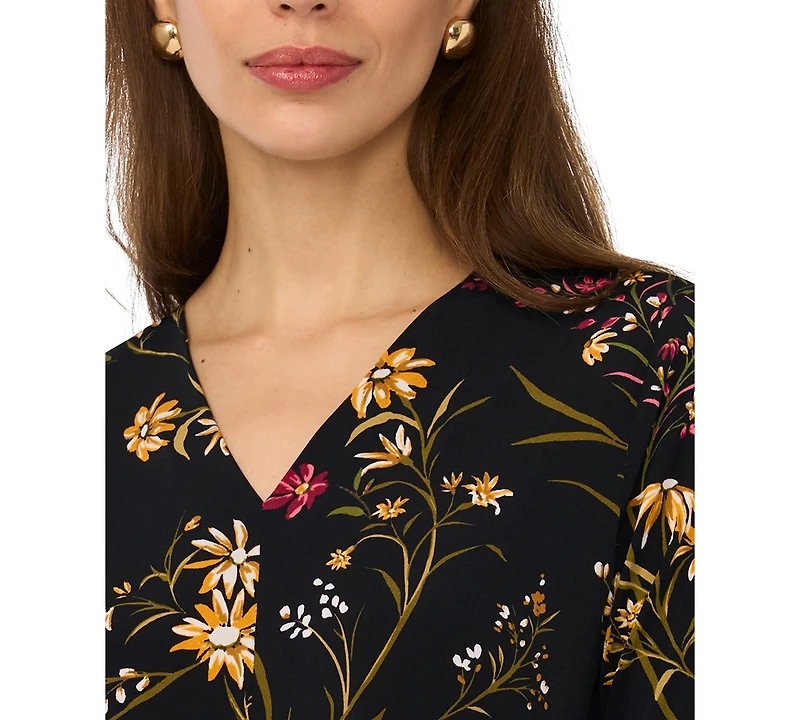 Msk Women's V-Neck Midi Dress