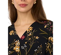 Msk Women's V-Neck Midi Dress