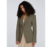 Kenneth Cole Women's Peak lapel One-Button Jacket