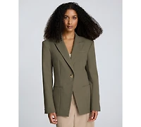 Kenneth Cole Women's Peak lapel One-Button Jacket