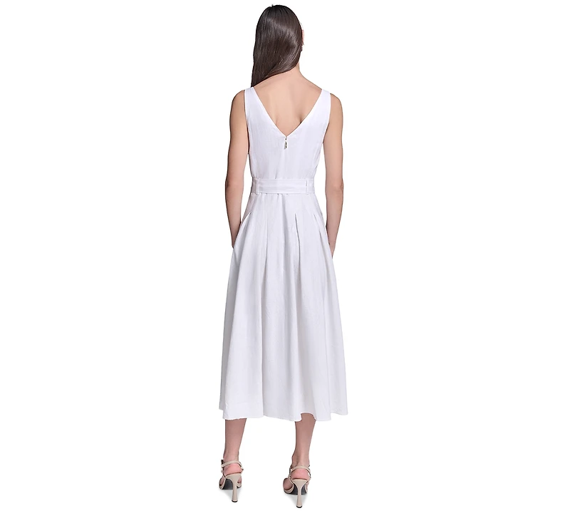 Karl Lagerfeld Paris Women's Square Neck Fit & Flare Midi Dress