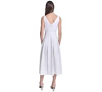 Karl Lagerfeld Paris Women's Square Neck Fit & Flare Midi Dress