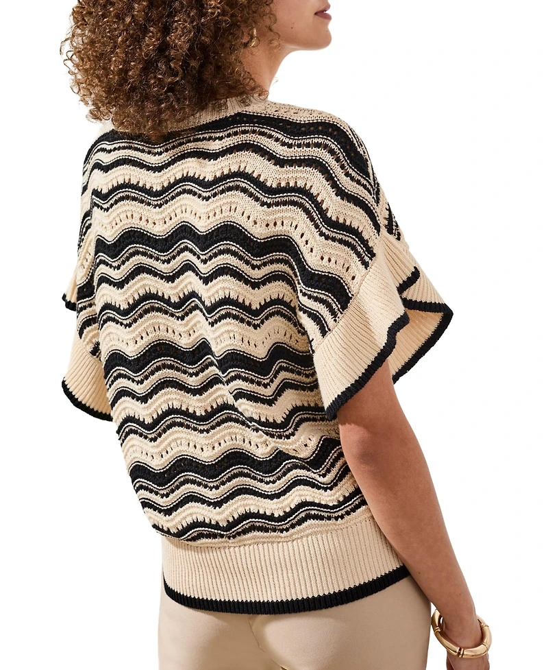 Tribal Women's Wave Jacquard Pullover Sweater