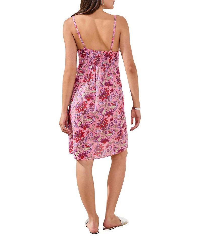 Tribal Women's Printed Popover Dress with Back Smocking
