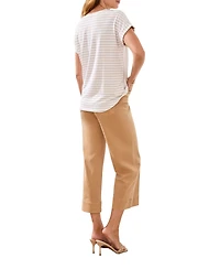 Tribal Women's Cuffed Sleeve French Terry Top