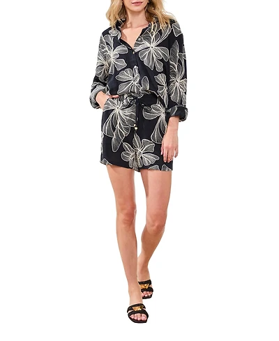Tribal Women's Crosshatch Embroidered Pull-On Shorts