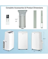 Ecooso 9000 Btu(Ashrae) 3-in-1 Portable Air Conditioner with Remote Control