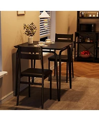 gaomon Dining Table for 2, Small and Chairs Set of Square Dinette 3 Piece Kitchen & Room Sets