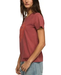 Lucky Brand Women's Rolling Stones Tongue Motif Crewneck T-Shirt
