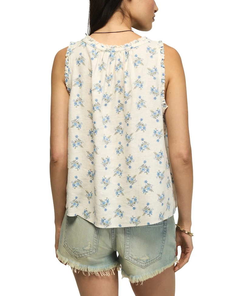 Lucky Brand Women's Scoop Neck Floral Printed Swing Tank Top