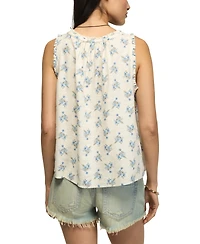 Lucky Brand Women's Scoop Neck Floral Printed Swing Tank Top