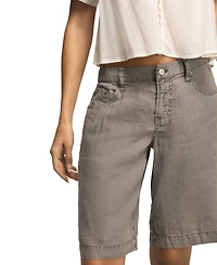Lucky Brand Women's Relaxed Fit Baggy Linen Denim Shorts