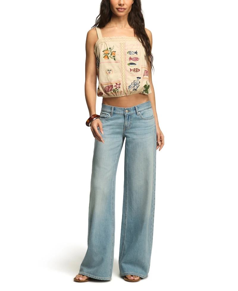 Lucky Brand Women's Liquid Luxe Low-Rise Ultra Wide-Leg Jeans