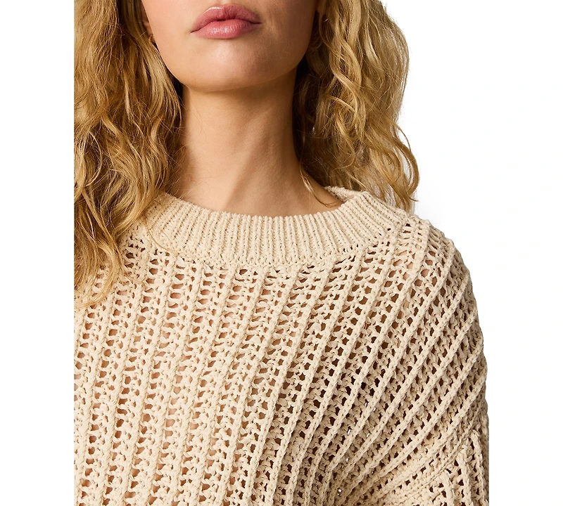 Steve Madden Women's Greata Crewneck Crop Sweater