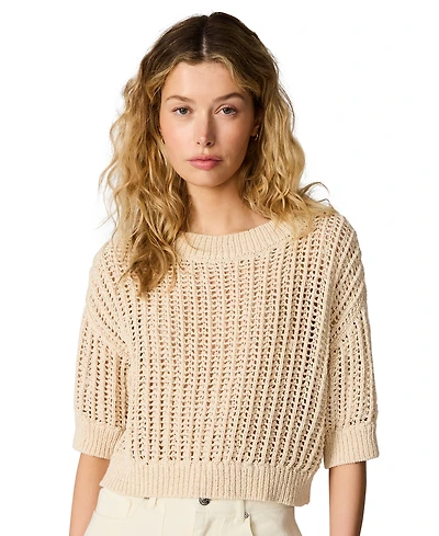 Steve Madden Women's Greata Crewneck Crop Sweater